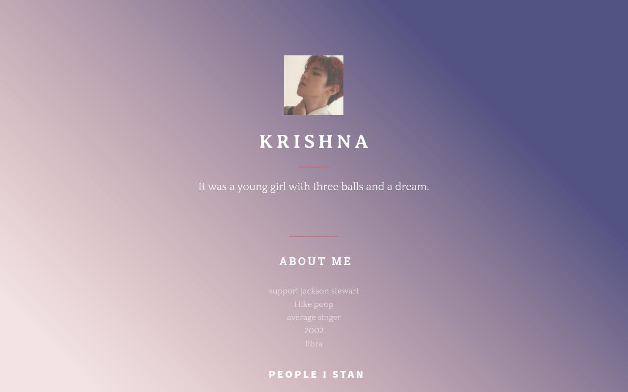Carrd profile picture for @krishnaaa